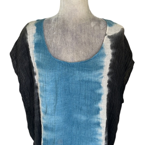Anthropologie Stark X Riverway Tie Dye Linen Gauze & Knit Oversized Tunic Top XS - Picture 3 of 11